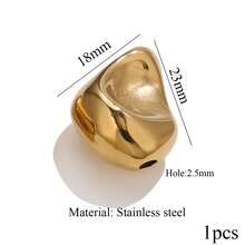 1pc Stainless Steel 18K Gold Plated Fashion Large Hole Rhombus Asymmetrical Spacer Bead, DIY Bracelet Necklace Jewelry Making Accessory - beads - View 14