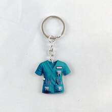 2D Flat, Adorable Dentist Uniform Keychain, Ideal For Dental Professionals And Friends, Waterproof Acrylic, Designed With Blue And Green Shirts And Dental Tools, Bag Accessory, Keychain Car Accessories Bag Charm School Cute Goth Y2k Halloween Accessories Teachers Day Christmas Gift Ideas Bag Lanyards With Id Holder Car Accessories Bag Charms - Multicolor - View 10