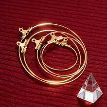 10-Piece 304 Stainless Steel Round Pendant Earrings Circle Hoop Earrings Large Hoop Ear Hook Earrings DIY Earring Accessories - Round - View 3