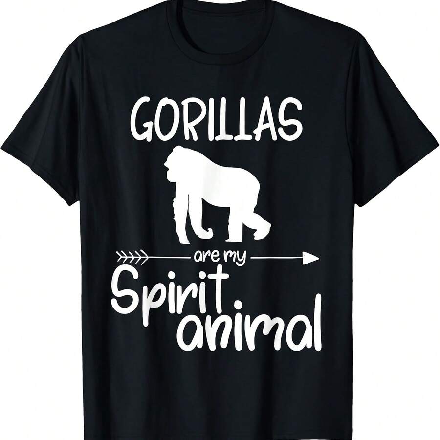 Los gorilas son mi espíritu animal, regalo para hombres y mujeres, camiseta de primate simio - Negro 1 - Ver 1