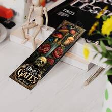 24pcs Of Creative And Quirky Bookmarks Stickers Featuring Dark Aesthetics, Perfect For These Bookmarks Skulls Include Designs Of Skeletons, Dark Fantasy, And Mysterious Patterns - Multicolor - View 6