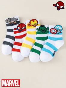 Marvel 1/5 đôi tất trẻ em họa tiết siêu anh hùng Avengers, bao gồm họa tiết Thor, tất phồng xếp ly, tất sọc nhiều màu, tất ngắn cho bé gái, tất ngắn cho bé trai. Tất cổ chân mềm mại, thoáng khí, mỏng nhẹ, thích hợp cho mùa xuân/hè, chống trơn trượt. Thích hợp làm quà tặng ngày Valentine. - Đỏ - Xem 3