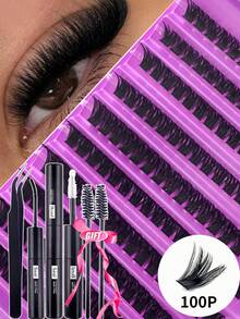 180/160/140/120pcs Eyelash Extension Kit (80D+100D+120D+150D+200D), Includes Lashes, Glue, And Tools, Allows You To Easily Create Professional-Level Lash Effects At Home. Professional Eyelash Extension Set, Easily Create Salon-Level Lash Effects At Home. Kit Includes: DIY Mink-Like Lashes, Strong Adhesive, And Precise Tools. - Multicolor - View 11