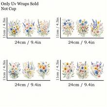 Bộ 12 tờ giấy chuyển nhiệt UV DTF, họa tiết hoa dại rực rỡ, thích hợp để tự làm cốc, ly và các bề mặt nhẵn khác (Chỉ bao gồm giấy chuyển nhiệt, không bao gồm cốc). - Nhiều màu - Xem 12