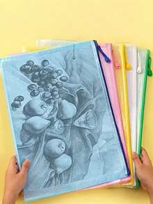 1 pezzo Scatola organizer trasparente multifunzionale con cerniera in rete sicura - impermeabile - scelta perfetta per documenti di studenti e archiviazione per ufficio, adatto per scuola, viaggio e uso in ufficio, con colore casuale, decorazione per la casa - Multicolore - Visualizzare 10
