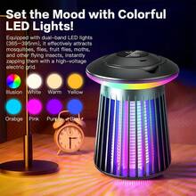 2026 Upgraded Electric Mosquito Killer Lamp, 4200V Electrocution Mosquito Trap Suitable For Indoor & Outdoor, Rechargeable LED Night Light - Applicable For Home, Camping, Backyard, Balcony - Multicolor - View 8