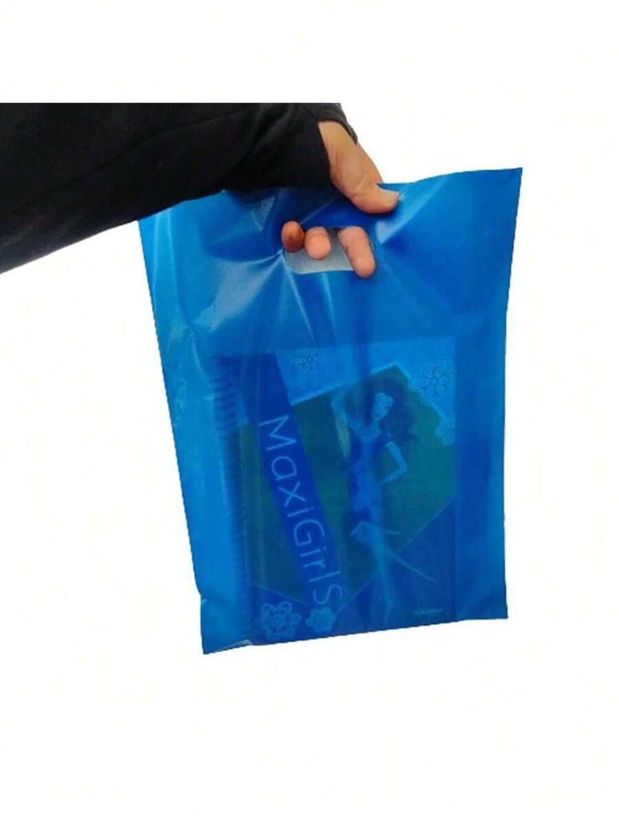 Sacolas Plásticas para lojas 30x40 Boca Vazada Pacote Com 25 Unidades - super resistentes - Azul - Visão 1