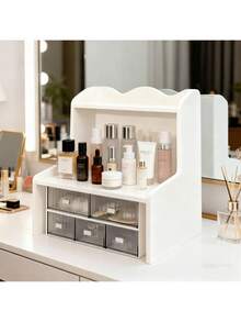 Desktop Wooden Display Rack - Desk Shelf Organizer Desktop Organizer Office Organizer Wooden Desktop Bookshelf Supplies Organizer, Removable And Non-Porous, Multi-Layer Storage Shelves To Make Full Use Of The Space, The Quality Desktop Bookshelf Supplies Organizer Can Be Integrated Into Any Place, Adding Beauty (S-M-L Optional) - Trắng/Nhỏ - Xem 9