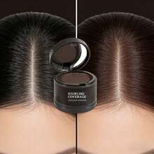 Hairline Filler Powder, Light Brown & Dark Brown, Sweat-Proof & Long-Lasting, Delicate Application Instantly Conceal Hairline And Hair Root, Waterproof Hairline Powder Filler For Natural Look,Suitable For Face, Hair, Eyebrows, Beard - 棕色 - 查看 2
