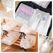 10-Pack Shoe Bags For Travel - 15.7" X 11.8" Large Clear Drawstring Shoe Bags For Packing, Storage - Waterproof,Durable & Reusable Sneaker Shoe Storage Bag - Travel Essentials For Women Men - Default - View 4