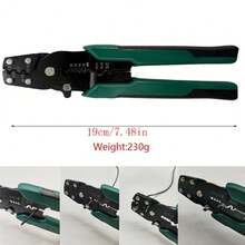 Multi-Functional Mini Electric Terminal Crimping Pliers With Wire Stripping & Cutting Functions, Manual Crimping Tool, Assorted Connector Kit, Men's Tool - Apricot - View 10