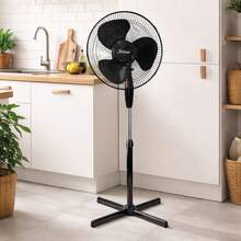 Silent 40cm Pedestal Pedestal Fan With 3 Speeds, 127V And 220V, Adjustable Height, Futuro Brasil - 黑色 127v - 查看 1