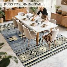 Western Rugs For Living Room Bedroom Dining Kitchen Washable Area Rugs For Home Decor Non Slip 6ft X 9ft Grey - 9' X 6' (Rectangular)+Millennial Gray - View 5