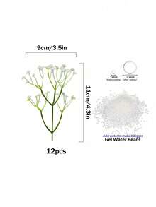 12pcs Artificial Gypsophila Filler For Vase, Artificial Flowers For Floating Candle Centerpiece Decor, Fake Flower Vase Filler, Suitable For Wedding Table Centerpiece, Party, Home, Bar, Restaurant Decoration - White - View 9
