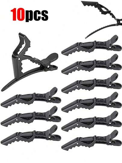 10/5/1pc Hairdressing Separated Crocodile Clips, Multi-Functional Styling Separated Hair Clips,Applicable To Both Men And Women, Wide-Groove Design And Double Hinged Type, Suitable For Daily Use, Hair Decoration, Hairdressing Salon Styling Duck-Claw Clips, Low Price, Hair Styling Auxiliary Tools,Holiday Essential