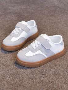 1 Pair Unisex New Low-Top Sneakers, Soft Sole Non-Slip Casual Toddler Shoes, Fashion Versatile Student Running Shoes, Children Lightweight Flat Shoes, Suitable For All Seasons - Beige - View 6