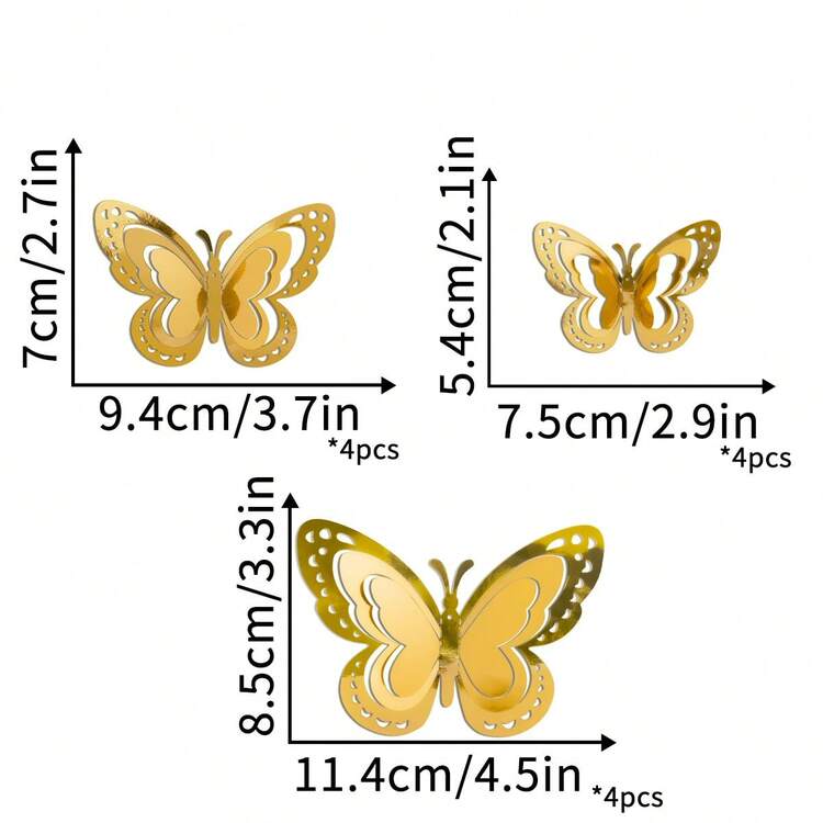 3D Butterfly Wall Stickers, Party Decorations, Holiday Supplies, Arch Decor, DIY Home Room Wedding Decor, Tabletop Centerpiece, Back To School, Valentine's Day - Combo Pack - View 11