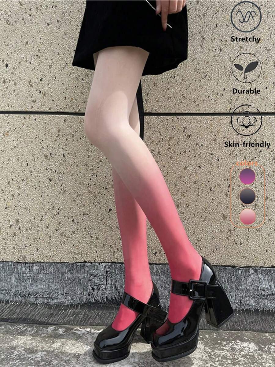 女士渐变色连裤袜（1条装）| Y2K E-Girl 性感连裤袜 | 动漫风格 - 彩色 - 查看 1