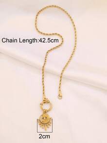 1pc Stainless Steel Zirconia Evil Eyes Pendant Necklace For Women Fashion 18K Gold Plated Chain Necklaces Choker Jewelry - Necklace - View 5