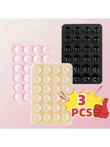 Bộ 3 giá đỡ điện thoại bằng silicon với cốc hút hai mặt, lực hút mạnh, thích hợp để chụp ảnh tự sướng/quay video, rảnh tay, tương thích với tất cả các điện thoại thông minh, món quà lý tưởng, tay cầm điện thoại dễ thương, hỗ trợ quay video, phụ kiện điện thoại thông minh - Quà tặng cho bạn bè/người thân - Nhiều màu - Xem 27