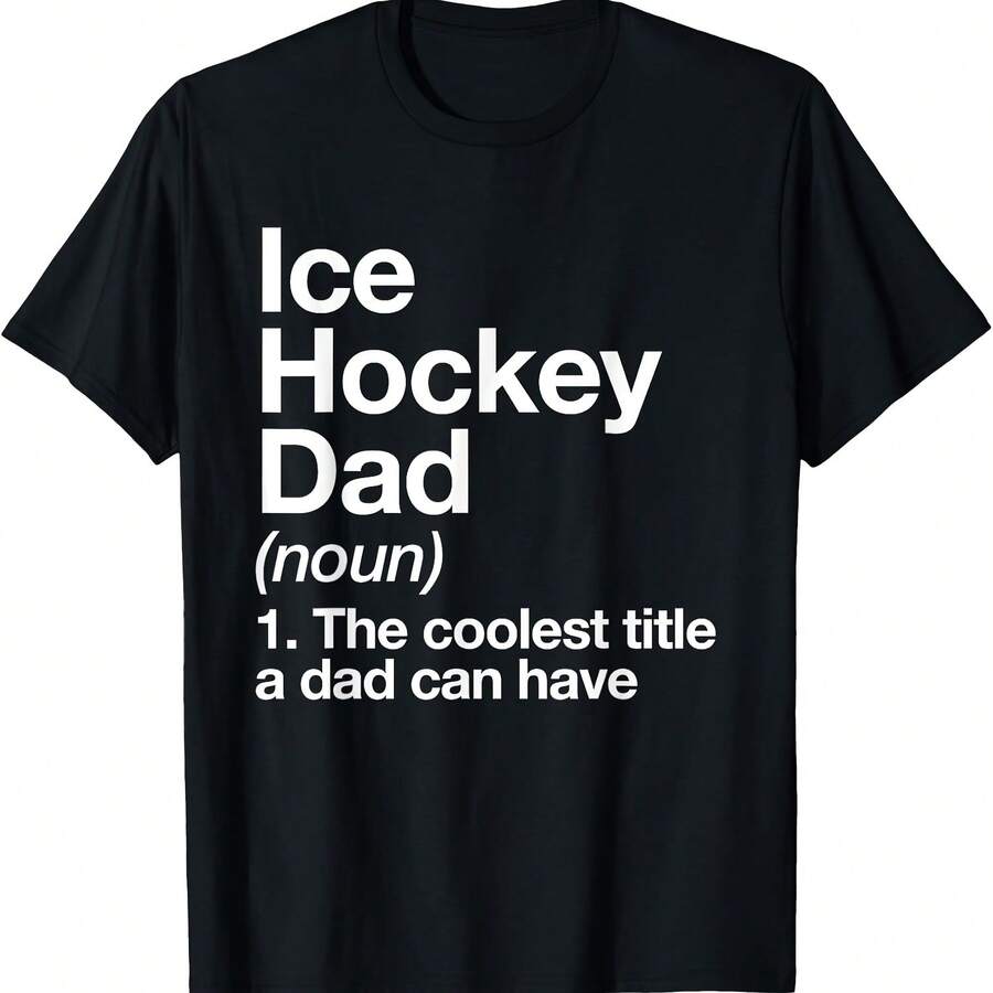 Camiseta deportiva divertida con la definición de papá del hockey sobre hielo - Negro - Ver 1