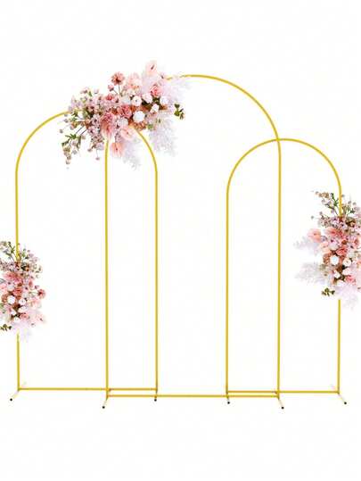 Metal Arch Backdrop Stand Set, Arch Doorframe, Available In 4ft/5ft/6ft/6.5ft/7.2ft Height, Metal Square Balloon Arch Frame, Wedding Arch Backdrop Stand, Party Decor, Suitable For Wedding, Birthday, Graduation, Anniversary, Opening Ceremony Indoor And Outdoor Decoration