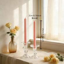 2支条纹细长香氛蜡烛，长9.84英寸，无烟大豆蜡，适用于家居装饰、派对、餐桌装饰、节日礼物、晚餐、宴会/派对、放松/冥想、营造浪漫氛围、婚礼装饰、结婚礼物、节日装饰、冬季礼物、送给她的礼物（不含烛台） - 2pcs - 查看 15