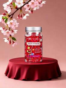 Hair Vitamin Serum Capsule For Frizzy & Dry Hair, Hair Treatment Oil No Rinse With Vitamins A C E Pro B5, Moroccan Macadamia Avocado Oil, Repair Damaged Hair, Hair Moisturizing, Smooth & Shiny - 紅色 - 查看 1