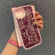 Ốp lưng điện thoại TPU trong suốt 2 trong 1 màu đỏ rượu vang, họa tiết ren nhiều màu sắc, chống sốc, bao phủ toàn diện, tương thích với iPhone 17/16/11/12/13/14/15/15 Pro/15 Plus/15 Pro Max/12 Pro/13 Pro/14 Pro/11 Pro Max/12 Pro Max/13 Pro Max/14 Pro Max/14 Plus/16 Pro/16 Plus/16 Pro Max/17 Pro Max - Nhiều màu - Xem 3