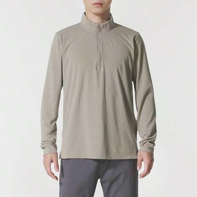 Under Armour 男士长袖T恤，1/4拉链运动上衣，柔软休闲服，训练服，日常户外旅行，1387905-203