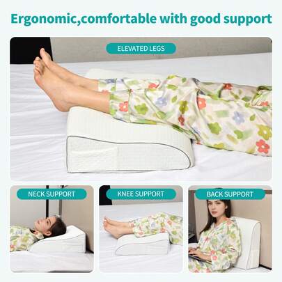 1 Piece Soft Resilient Multi-Functional Neck & Leg Support Sponge Cushion, Memory Foam Ergonomic Design, Breathable & Skin-Friendly, Effectively Relieves Pain For Cervical Spondylosis Patients, Assists Leg-Injured Patients In Improving Sleep, Comfortable Support For Home Bed Rest, Fits Body Shape To Reduce Pressure & Aid Sleep, Cares For Neck & Leg Health And Improves Sleep Quality