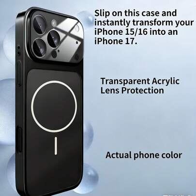 Carcasa del teléfono - Coloque esta carcasa protectora para convertir rápidamente su aplicación para  15 / 16 en una aplicación para  17. Contiene el color del dispositivo de simulación, la función de absorción magnética, la protección de la lente y el borde esmerilado - Esta carcasa protectora actualiza su aplicación para  15 / 16 a  17.