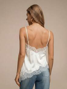 HZXVIC Áo kiểu lệch vai viền ren, gợi cảm và ngây thơ, màu trắng. - trắng - Xem 7