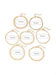 Bộ 7 vòng tay dây xoắn nhiều lớp bằng kim loại mới, bộ vòng tay thời trang đa năng dễ phối đồ dành cho nữ. - Vàng - Xem 5