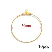 10-Piece 304 Stainless Steel Round Pendant Earrings Circle Hoop Earrings Large Hoop Ear Hook Earrings DIY Earring Accessories - Round - View 8