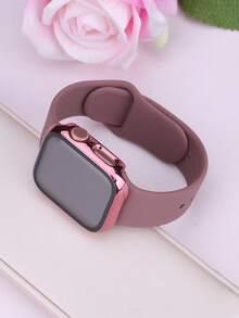 二合一运动硅胶表带和表壳套装，兼容 40mm、41mm、42mm、44mm、45mm、46mm 和 49mm 尺寸的 表带和表壳。柔软舒适的硅胶表带搭配铆钉表扣。防震防刮的硬质 PC 材料和钢化玻璃保护膜一体成型。兼容 Series Ultra/11/10/9/8/7/6/5/4/SE。男女通用智能手表表带和表壳套装。 - 煙紫色錶帶+粉紅色殼 - 查看 2