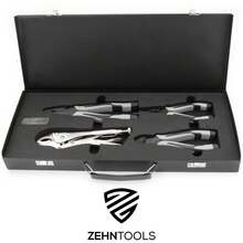 PLIERS SET IN FOAM TRAY COMBI WIRE CUTTERS MOLE GRIP & METAL STORAGE TOOL BOX - B - View 3