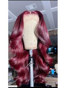 10-36 Inch Body Wave Lace Front Wigs Human Blended Hair Pre Plucked Glueless Wigs 13x4 HD Body Wave Lace Front Wigs Human Blended Hair For Women 180% Density Lace Closure Wigs 99J Burgundy - S99J/BUG - View 4