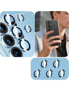 Alloy Camera Lens Protector For Galaxy S26 Ultra/S26+/S26 Camera Lens Protector Set Includes AR+AF Tempered Glass And 9H Anti-Scratch Metal Single Lens Protector High-Definition Transparent Anti-Drop Anti-Scratch Anti-Fingerprint Full Coverage Spring Gift Anniversary - Far Peak Blue - View 9