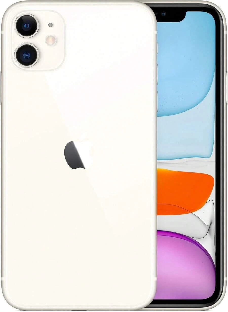 Apple Refurbished Grade A IPhone 11 ✨ | 64GB-128GB-256GB | Battery +85% | Includes Free Charger, All Colors Available: White, Green, Black, Red, Yellow, And Purple - trắng - Xem 1