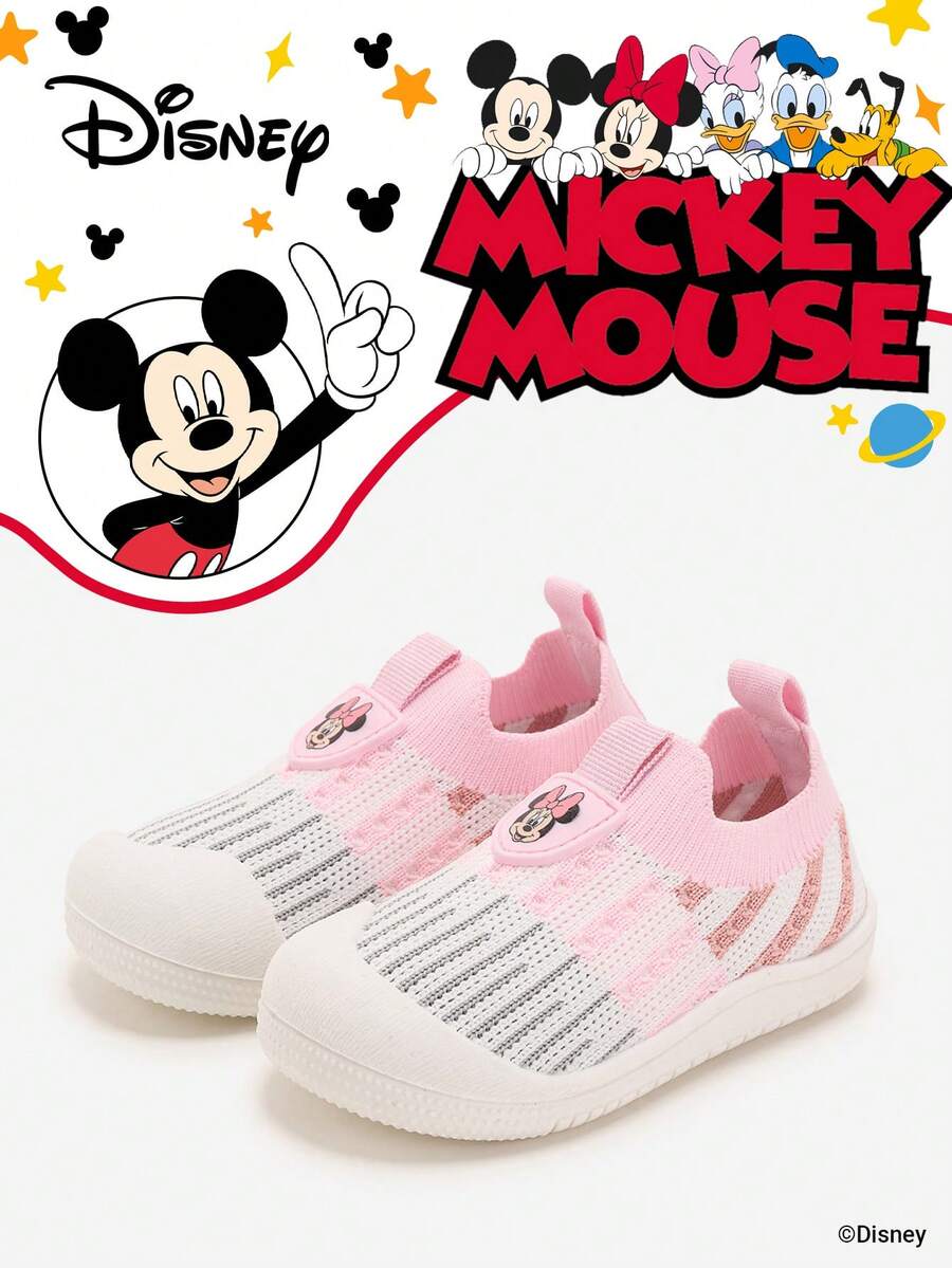 Disney Authentic Collaboration With | A Pair Of Children's Sneakers, Suitable For Daily, Festival, Sports, And Outdoor Wear. It Fits The Foot Comfortably, Is Anti-Slip, Wear-Resistant, And Breathable (Boys' Sneakers, Boys' Board Shoes, Children's Sneakers, Girls' Sneakers, Girls' Board Shoes) - Pink - View 1