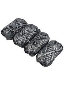 4pcs DIY Faux Leather Fabric Strips, Suitable For Crochet And Knitting - Total Weight 14.1 Oz (Approx. 390g/3.53oz), Length 36 Yards, Ideal For Making Bags, Blankets, Pillows And Rugs - Unique Metallic Colors, Polyester - Multicolor - View 28