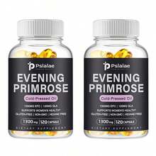 PSLALAE Evening Primrose Oil 1300mg - Balance Hormone, Reduces Menopausal Discomfort, Improve Endocrine Health, Promotes Skin & Immune Health - 120pcs - 兩瓶更優惠 - 查看 1