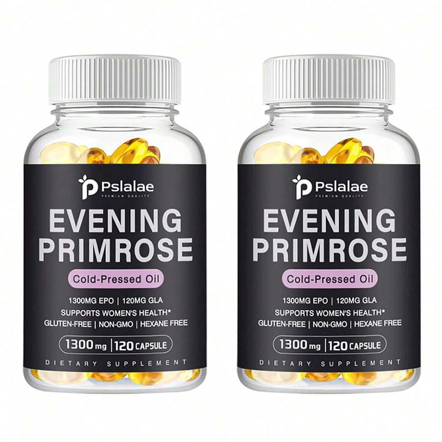 PSLALAE Evening Primrose Oil 1300mg - Balance Hormone, Reduces Menopausal Discomfort, Improve Endocrine Health, Promotes Skin & Immune Health - 120pcs - 兩瓶更優惠 - 查看 1