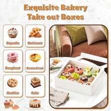 4 Pack Cupcake Boxes, Hold 12 Standard Cupcakes, Cupcake Containers With Window And Inserts, High Grade Cupcake Holder, For Birthday Holiday Party, Supplies For Cupcakes, Desserts And More - White - 4Pack - View 4