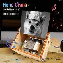 Meme Shiba Inu Hand Crank Music Box - "You Are My Sunshine" Wooden Musical Box, No Battery Needed, Funny Gift For Friends - Shiba Inu  Hand-cranked Music Box - View 5