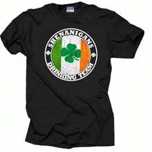 St. Patrick's Day Shenanigans Drinking Team T-Shirt Funny  Irish Ireland Tee - 黑色 - 查看 1