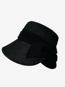 1 pieza Sombrero de cubo con lazo de mujer para verano, estilo multifuncional adecuado para uso diario, ir al trabajo, ocio al aire libre, comodidad en el hogar, viajes y vacaciones, un artículo esencial, playa, festival - multicolor - Ver 11