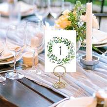 10pcs Romantic Heart Shape Place Card Mini Metallic Photos Clips Paper Clamp Clamps Stand Table Numbers Holder Wedding Supplies - Orange (1 Piece) - View 6
