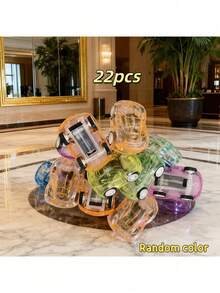 透明迷你惯性玩具车，创意小礼物，派对小礼品，课堂奖励。可爱口袋塑料车，便携趣味，休闲时光好伙伴。 - 彩色 - 查看 16